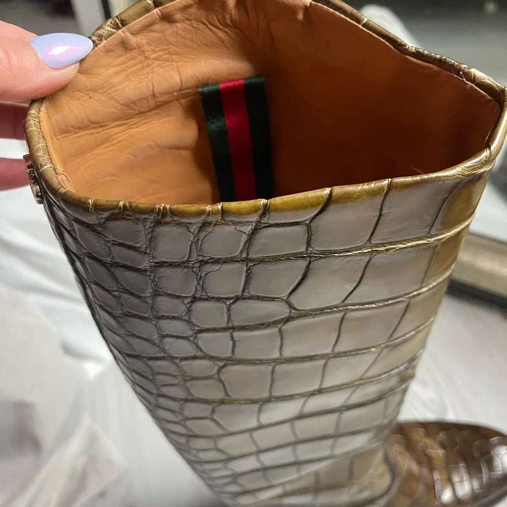 Gucci Alligator leather riding boots 8,5-9 - Picture 10 of 15